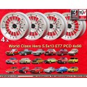 4 Felgen WCHE 5.5x13 4x98 Alfa Romeo Autobianchi Fiat  124  124 Berlina Coupe Spider 125 127 128 131 X19 850 Uno Turbo A