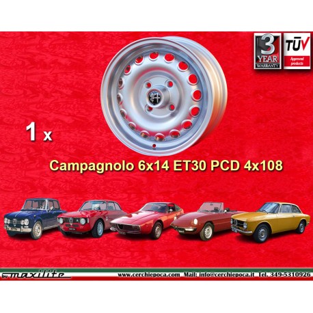wheel Alfa Romeo Campagnolo 6x14 ET30 4x108 silver Giulia, 105 Berlina, Coupe, Spider, GT GTA GTC