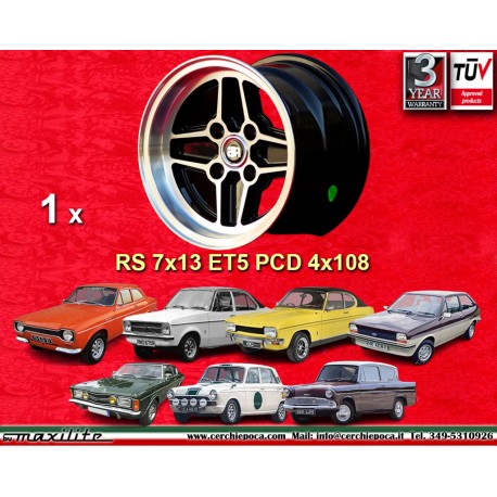 jante Ford RS 7x13 ET5 4x108 black/diamond cut Escort Mk1-2, Capri, Cortina