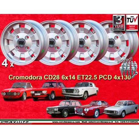 Lancia Cromodora 6x14 ET22.5 4x130 silver Fulvia, 2000 wheels jantes cerchi llantas felgen