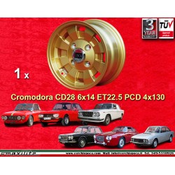 1 cerchio Cromodora CD28 6x14 ET22.5 4x130 Lancia Fulvia  gold