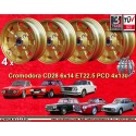 4 Felgen Cromodora CD28 6x14 + Radbolzen KB4 126 4x130 Lancia Fulvia  Fulvia 2000