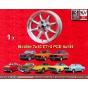 1 Felge Minilite 7x15 4x100 BMW 1502-2002  1502-2002 1500-2000tii 2000C CA CS 3 E21 E30 silver/diamond cut