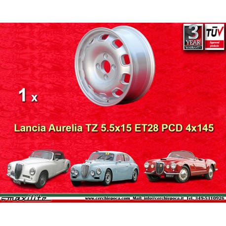 Lancia Tecnomagnesio 5.5x15 ET28 4x145 silver Aurelia Series 1-3 llanta felge wheel cerchio jante