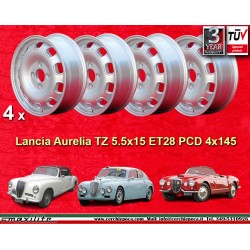 Lancia Tecnomagnesio 5.5x15 ET28 4x145 silver Aurelia Series 1-3 cerchi wheels jantes llantas felgen