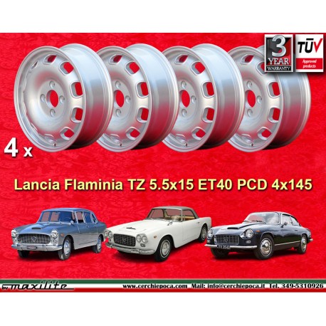 Lancia Tecnomagnesio 5.5x15 ET40 4x145 silver Flaminia cerchi wheels jantes llantas felgen