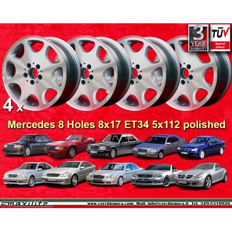 1 pc. wheel Mercedes 8 Holes 8x17 ET34 5x112 polished 124 129 201 202 203 208 209 210 HO 170 171
