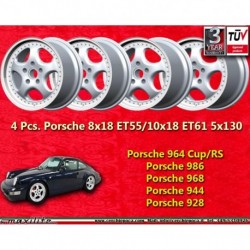 4 cerchi Speedline Cup 8x18 ET55 + 10x18 ET61 5x130 Porsche 964 