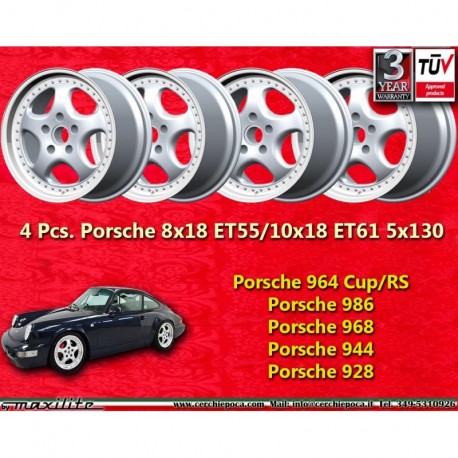 4 wheels Speedline Cup 8x18 + 10x18 5x130 Porsche 964  964 964 turbo 964 turbo 3.6 turbo S