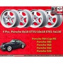 4 cerchi Speedline Cup 8x18 ET55 + 10x18 ET61 5x130 Porsche 964 