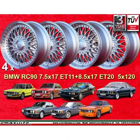 4 llantas RC90 7.5x17 + 8.5x17 5x120 BMW E12  E12 E28 E34 5 series E24 6 series E23 E32 E3 E9 7 series