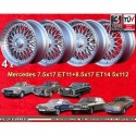 4 Felgen RC90 7.5x17 + 8.5x17 5x112 Mercedes 123  123 107 108 109 116 126