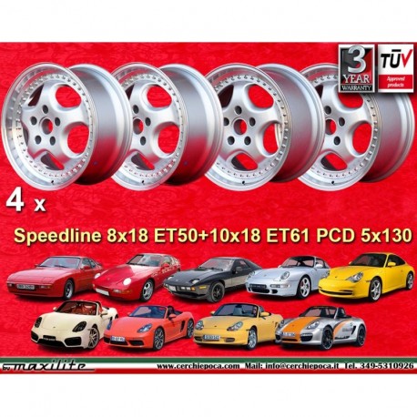 4 jantes Speedline Cup 8x18 + 10x18 5x130 Porsche 944  944 turbo 993 993 turbo 996 996 4S 996 turbo 981 982 986 987 968 