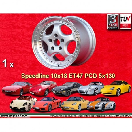 1 llanta Speedline Cup 10x18 5x130 Porsche 993  993 996 986 928 968 silver/polished