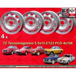 1 wheel TZ 5.5x15 4x108 Alfa Romeo Giulia TI Super 105 -1971 Giulietta 101 750 silver
