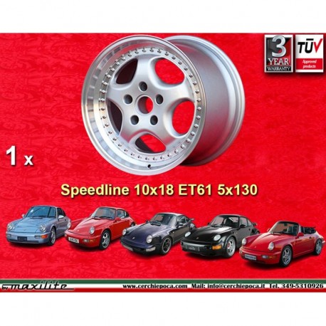 1 Felge Speedline Cup 10x18 5x130 Porsche 964  964 964 turbo 964 turbo 3.6 turbo S silver