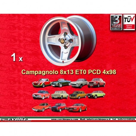 1 jante Campagnolo 8x13 4x98 Lancia Autobianchi Fiat 124  124 Abarth Berlina Coupe Spider 125 127 128 131 X19 A112 Beta 