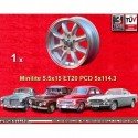 1 Felge Minilite 5.5x15 5x114.3 Volvo 120  120 P1800 PV444 544 silver/diamond cut