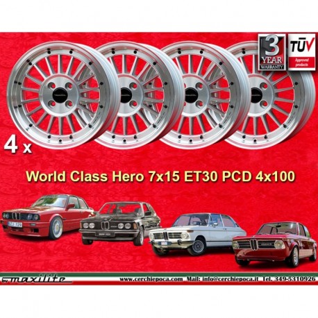 4 jantes WCHE 7x15 4x100 Opel VW Mazda Toyota BMW E30  E30 1502-2002 tii Opel Kadett B-C Manta Ascona A-B GT Olympia A R