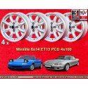 4 cerchi Minilite 6x14 ET13 4x100 Opel Volkswagen BMW 1502-2002  silver/diamond cut