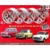 4 jantes Minilite 6x10 + écrous KM2 126 4x101.6 Mini Mk1-3  Mk1-3 850 1000