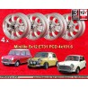 4 wheels Minilite 5x12 4x101.6 Mini Mk1-3  Mk1-3 850 1000 1275 GT silver/diamond cut
