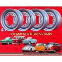 4 jantes OE 6x15 5x205 Volkswagen VW  VW 1950-67 6x15  PCD 5x205 ET25  silver. silver