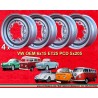 4 wheels OE 6x15 5x205 Volkswagen VW  VW 1950-67 6x15  PCD 5x205 ET25  silver. silver