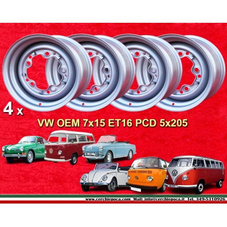 4 pcs. Volkswagen Beetle 7x15 ET16 5x205 wheels