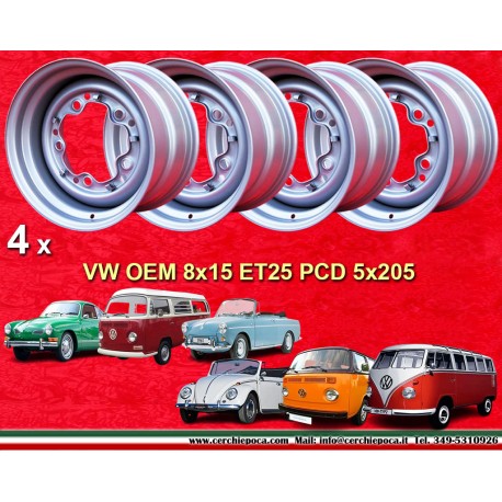 4 pièces Volkswagen Coccinelle jantes 8x15 ET25 5x205