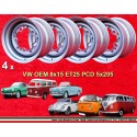 4 llantas OE 8x15 5x205 Volkswagen VW  VW 1950-67 8x15  PCD 5x205 ET25  silver. silver