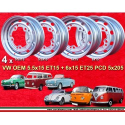 4 Stk Volkswagen Kafer Felgen 6x15 ET25 5x205