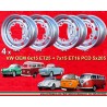 4 jantes OE 6x15 + 7x15 5x205 Volkswagen VW  VW 1950-67 6x15  PCD 5x205 ET25  silver