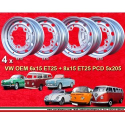 4 pieces Volkswagen Coccinelle jantes 6x15 ET25 5x205