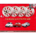 4 cerchi Minilite 5x12 ET20 4x98 Fiat 126  silver/diamond cut