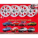 4 Felgen Minilite 6x14 4x98 Fiat 124  124 Berlina Coupe Spider 125 127 128 131 X19 silver/diamond cut