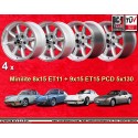 4 llantas Minilite 8x15 + 9x15 5x130 Porsche 911  911 ST -1987 944 -1986