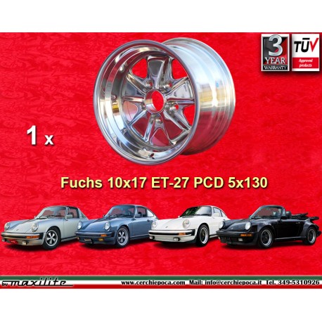 Porsche Fuchs 10x17 ET-27 5x130 fully polished 911 SC, Carrera -1989, turbo -1987 cerchio wheel jante felge llanta