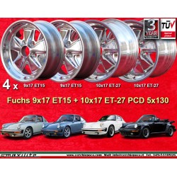 4 pcs. jantes Porsche  Fuchs 9x17 ET15 10x17 ET-27 5x130 fully polished 911 SC, Carrera -1989, turbo -1987 arriere