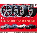 4 cerchi Fuchs 9x17 ET15 + 10x17 ET-27 5x130 Porsche 911 