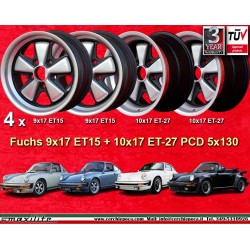 4 uds. llantas Porsche  Fuchs 9x17 ET15 10x17 ET-27 5x130 anodized look 911 SC, Carrera -1989, turbo -1987 arriere
