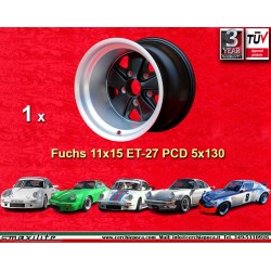 Porsche  Fuchs 11x15 ET-27 5x130 matt black/diamond cut 911 turbo body back axle, turbo 3,3 brakes clear cerchio llanta wheel fe