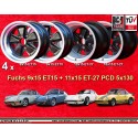 4 llantas Fuchs 9x15 + 11x15 5x130 Porsche 911  911 SC Carrera -1987