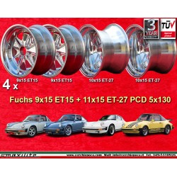 4 pcs. jantes Porsche  Fuchs 9x15 ET15 11x15 ET-27 5x130 fully polished 911 SC Carrera -1987