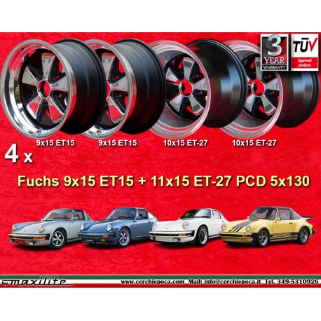 4 Stk Felgen Porsche  Fuchs 9x15 ET15 11x15 ET-27 5x130 RSR style 911 SC Carrera -1987