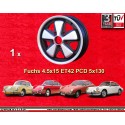 1 cerchio Fuchs 4.5x15 ET42 5x130 Porsche 356  anodized look