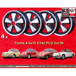 1 pc. jante Porsche  Fuchs 4.5x15 ET42 5x130 anodized look 356 C SC 911 -1969 912