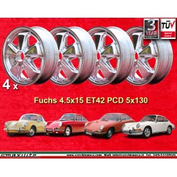 Porsche  Fuchs 4.5x15 ET42 5x130 fully polished 356 C SC, 911 -1969, 912 cerchio wheel jante wheel felge