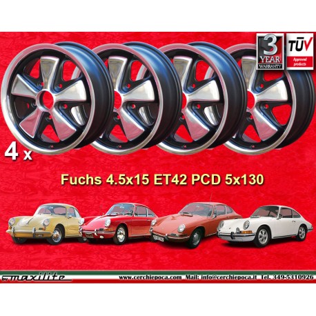 Porsche  Fuchs 4.5x15 ET42 5x130 RSR style 356 C SC, 911 -1969, 912 cerchio wheel jante llanta felge