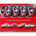 4 Felgen Fuchs 4.5x15 5x130 Porsche 356  356 C SC 911 -1969 912 RSR style